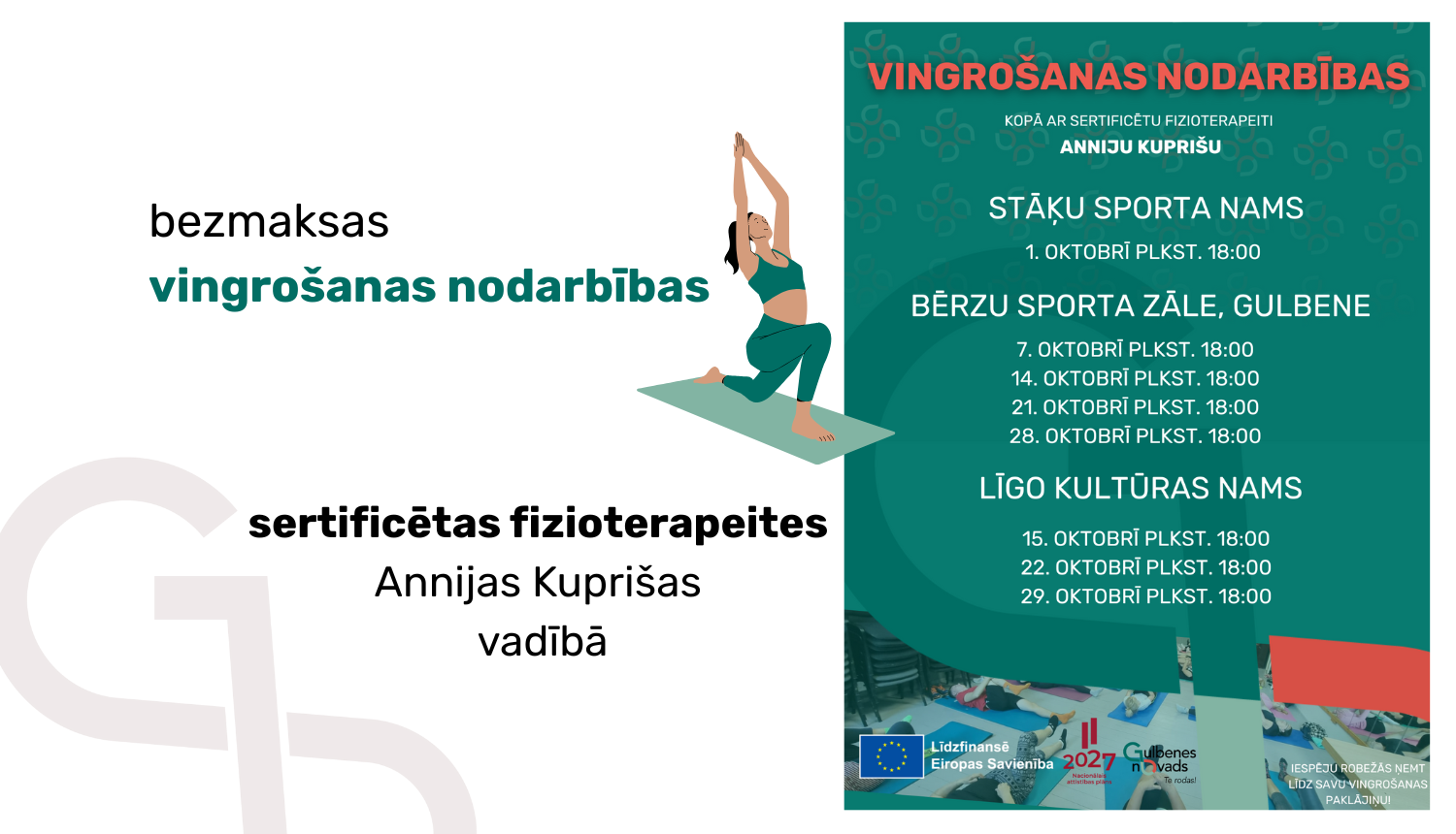 Attēls: bezmaksas vingrošanas nodarbības