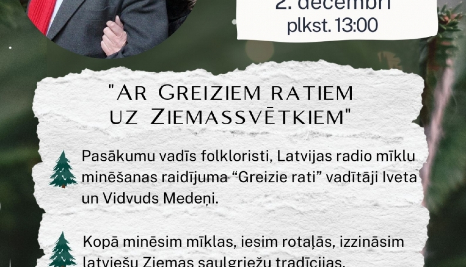 2.decembrī plkst. 13.00 Gulbenes novada bibliotēkā lielus un mazus aicinām uz pasākumu “Ar greiziem ratiem uz Ziemassvētkiem”-  kopā minēsim mīklas, iesim rotaļās, izzināsim latviešu Ziemas saulgriežu tradīcijas.