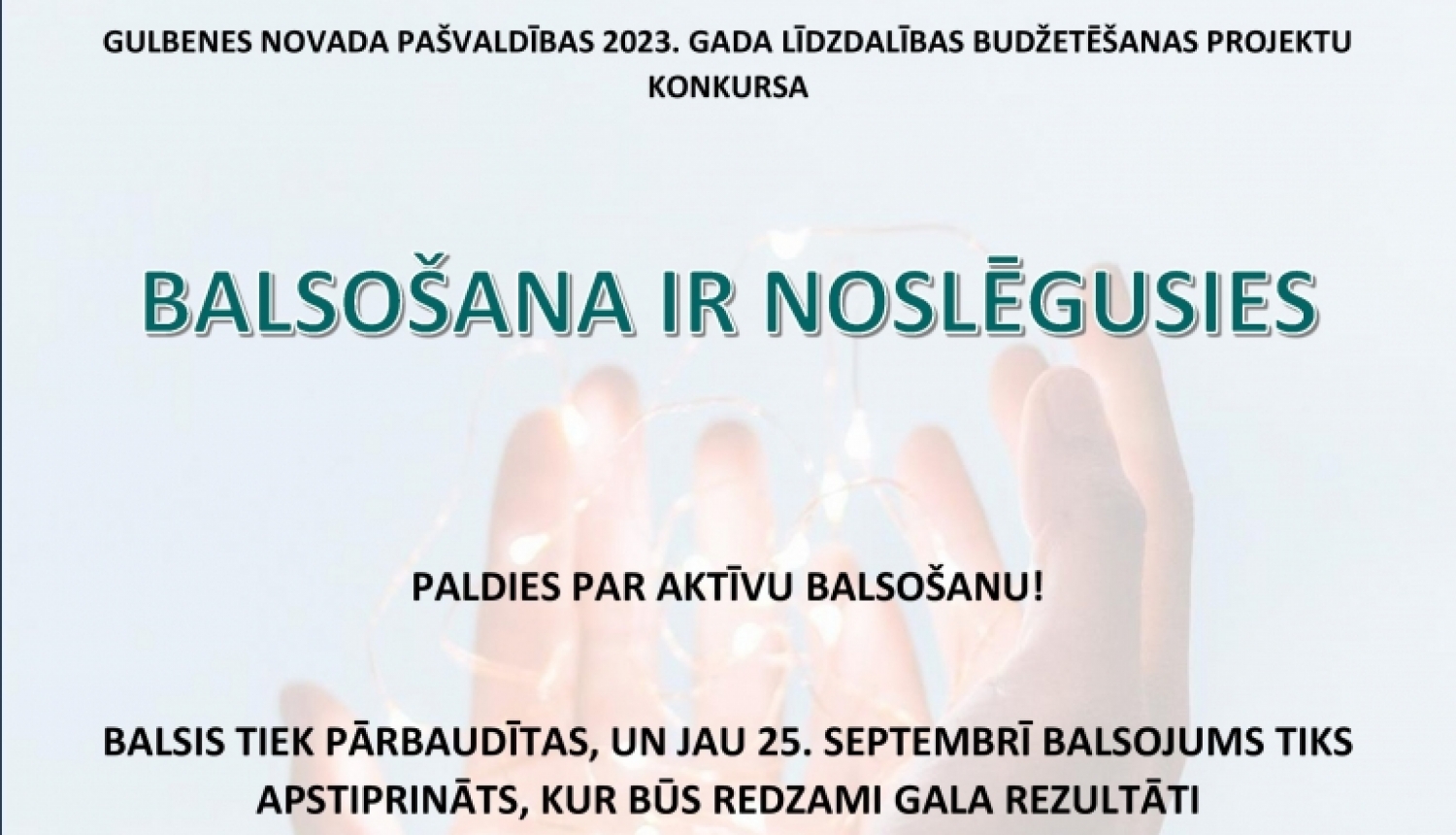 Noslēgusies Gulbenes novada pašvaldības 2023. gada līdzdalības budžetēšanas projektu konkursa balsošana 