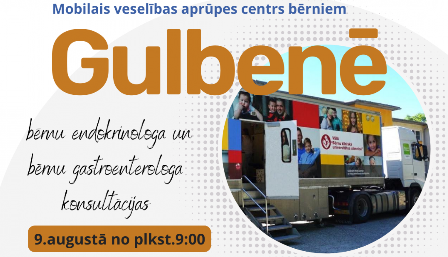 Vizuālis: mobilais veselības centrs bērniem augustā būs Gulbenē
