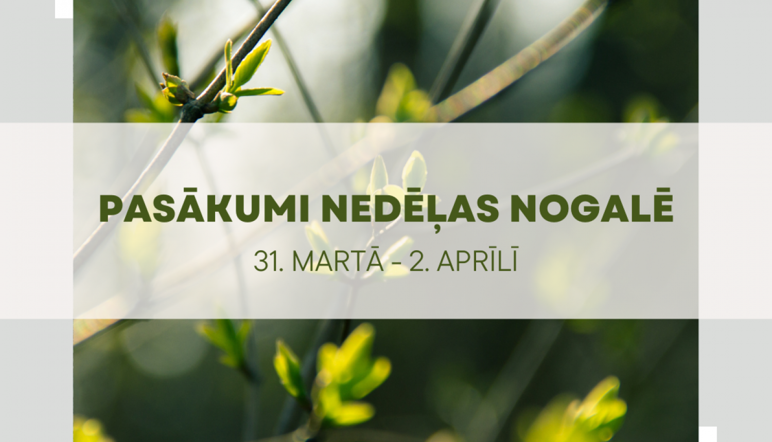 Titulbilde: Pasākumi nedēļas nogalē līdz 2.aprīlim