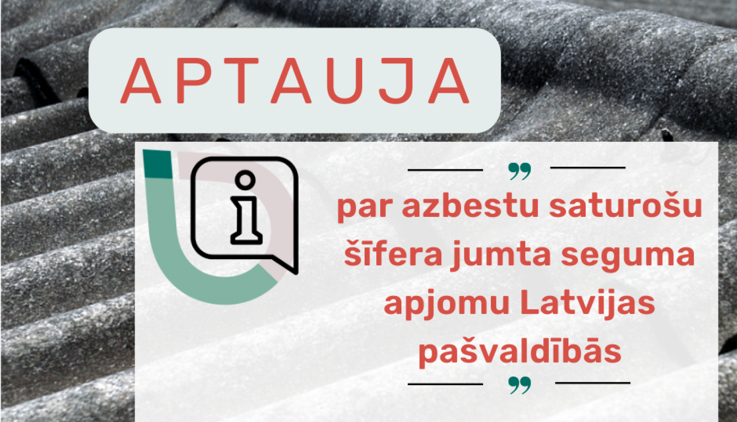 Attēls par iedzīvotāju aptauju par azbestu saturošu šīfera jumta seguma apjomu