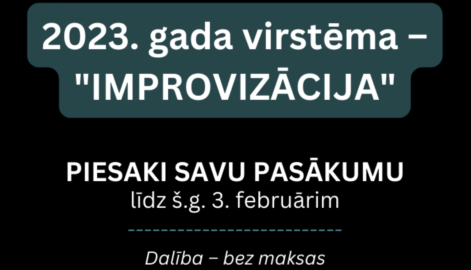 Attēls ar informāciju par pieteikšanos Vidzemes inovāciju nedēļai